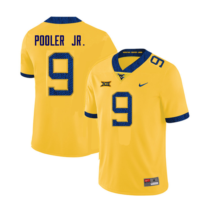 NCAA Men's Jeffery Pooler Jr. West Virginia Mountaineers Yellow #9 Nike Stitched Football College Authentic Jersey OT23X46AI